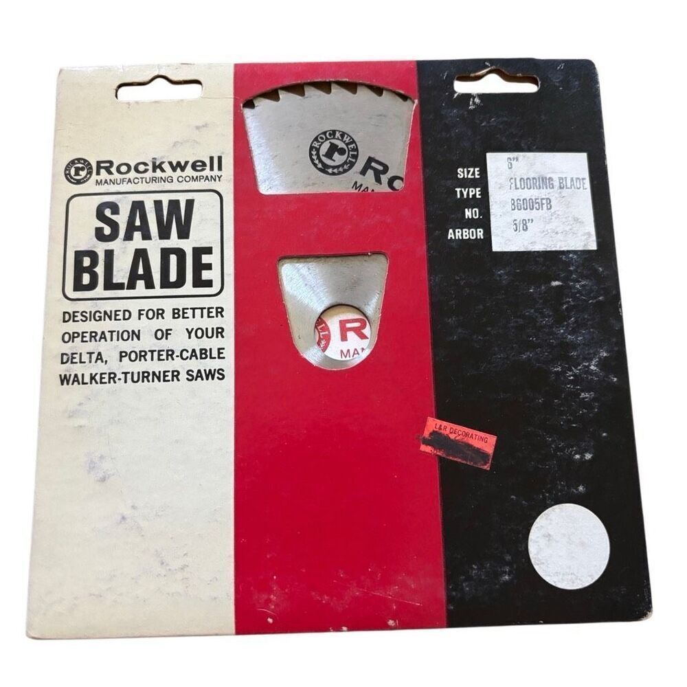 Vintage Rockwell No. B6005FB 6” Flooring Saw Blade 5/8” Arbor NOS